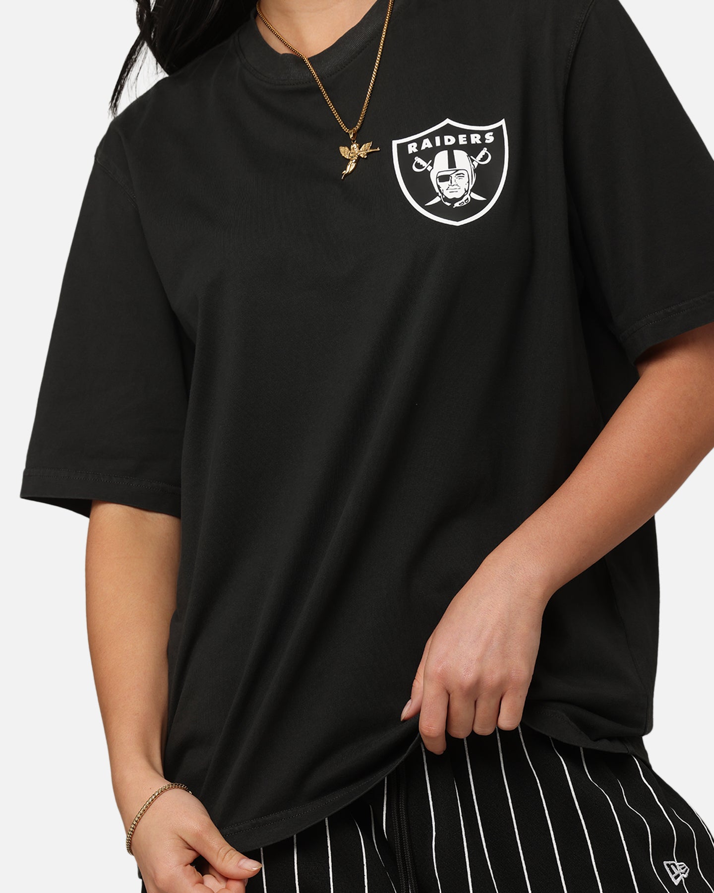 New Era Las Vegas Raiders Washed NBA T-Shirt Black