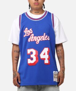 Mitchell & Ness Los Angeles Lakers Shaquille O'Neal  #34 'Flags Collection' Jersey Blue