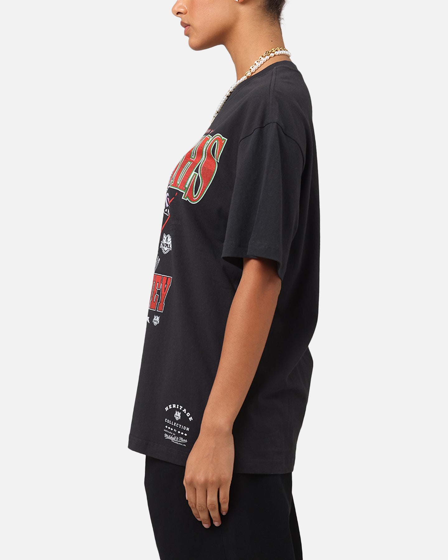 Mitchell & Ness South Sydney Rabbitohs Mascot Character T-Shirt Faded Black