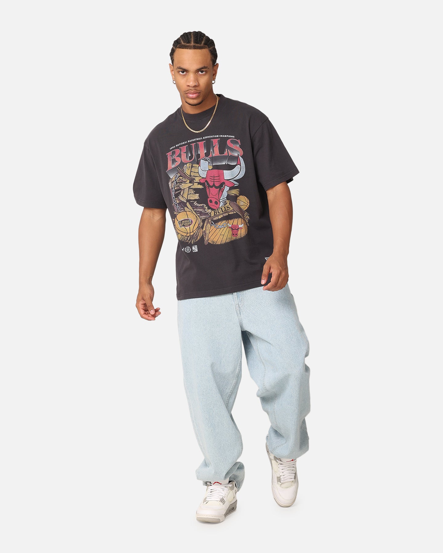Mitchell & Ness Chicago Bulls Burst T-Shirt Overdyed Black