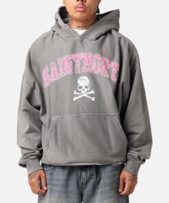 Saint Morta Members Club Premium Hoodie Washed Charcoal