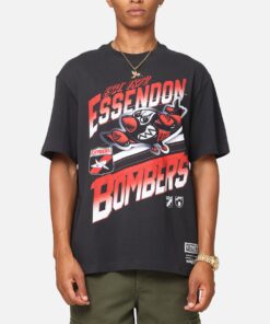 Mitchell & Ness Essendon Bombers Mascot Character T-Shirt Faded Black