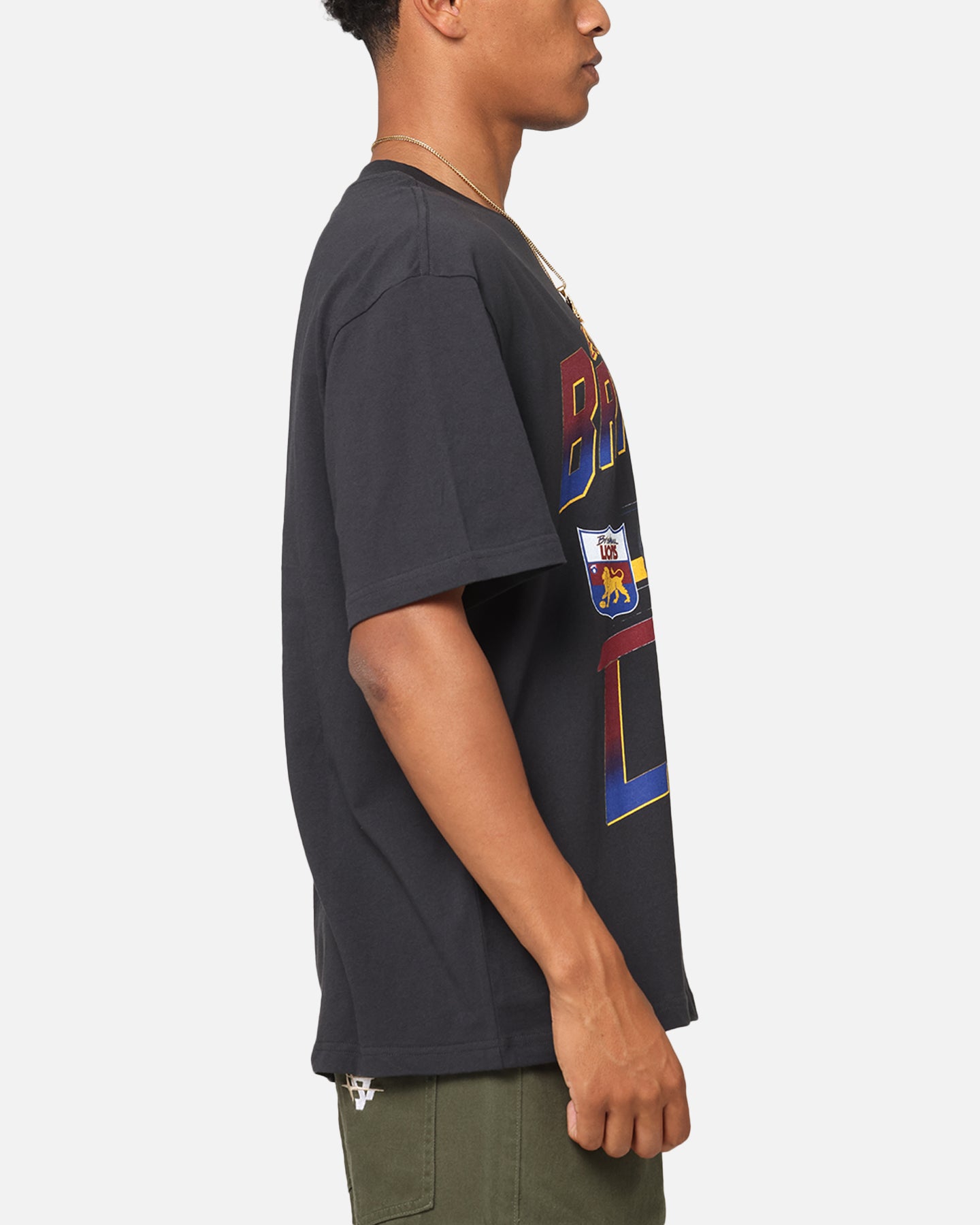Mitchell & Ness Brisbane Lions Mascot Character T-Shirt Faded Black