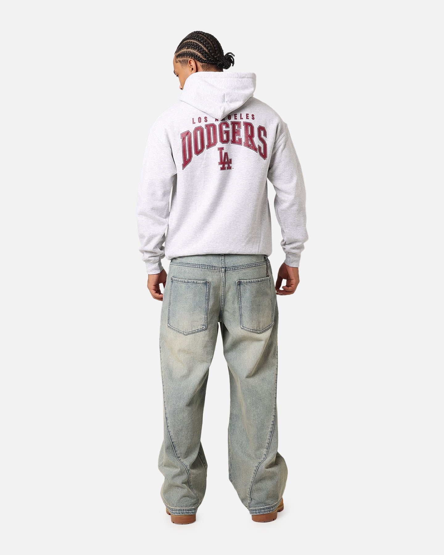 Majestic Athletic Los Angeles Lakers Fulter Team Arch Hoodie Grey Marle