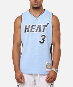 Mitchell & Ness Miami Heat Dwyane Wade 'Vapor Blue' Jersey Light Blue