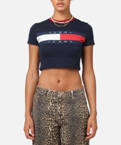 Tommy Jeans Women's TJW Slim Cropped Block T-Shirt Black