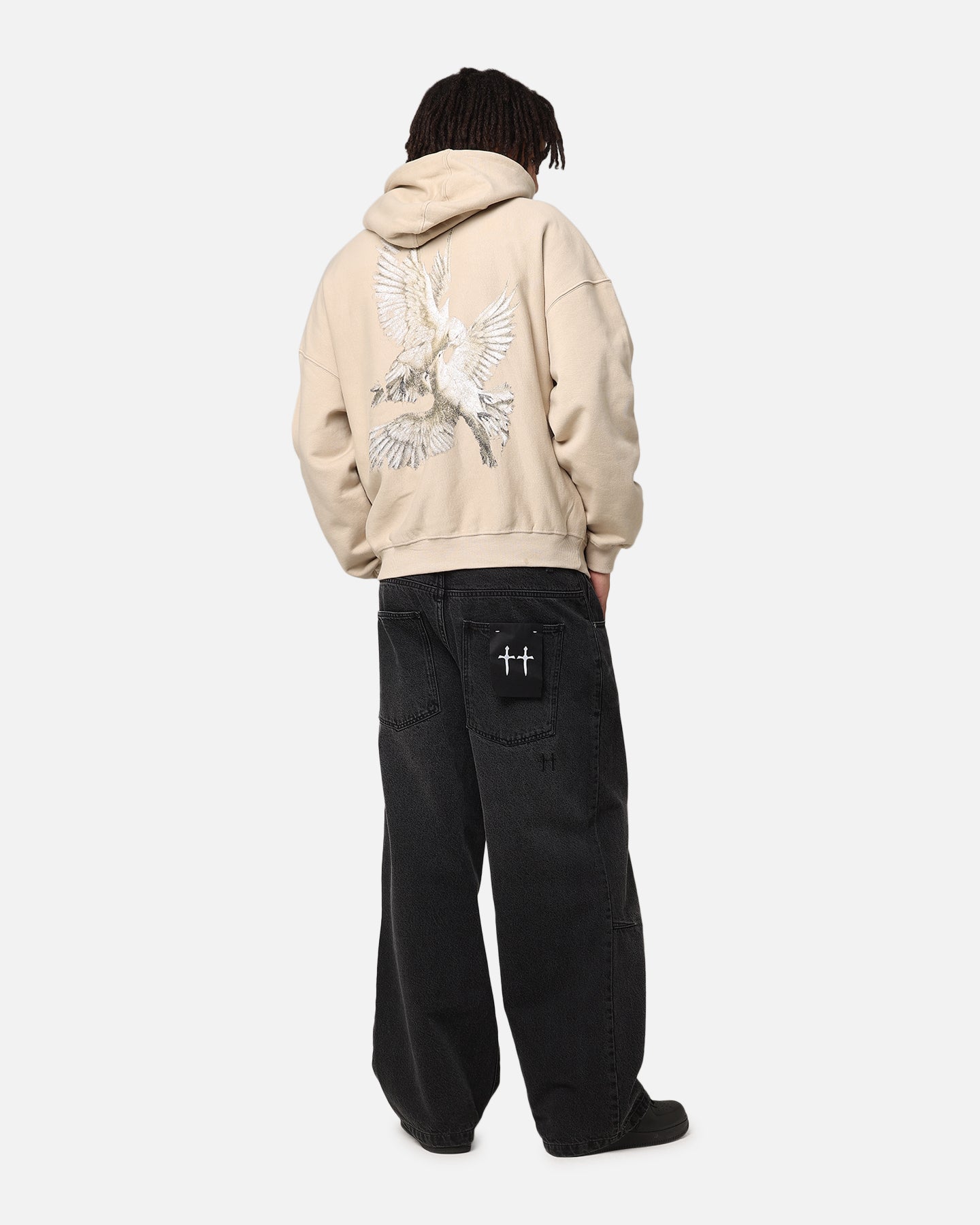 Saint Morta Doves Vintage Hoodie Stone