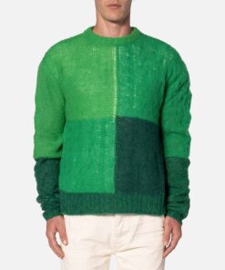 MNML Open Knit Square Sweater Green