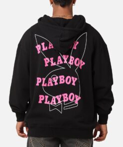 Playboy Wavy Stack Hoodie Black