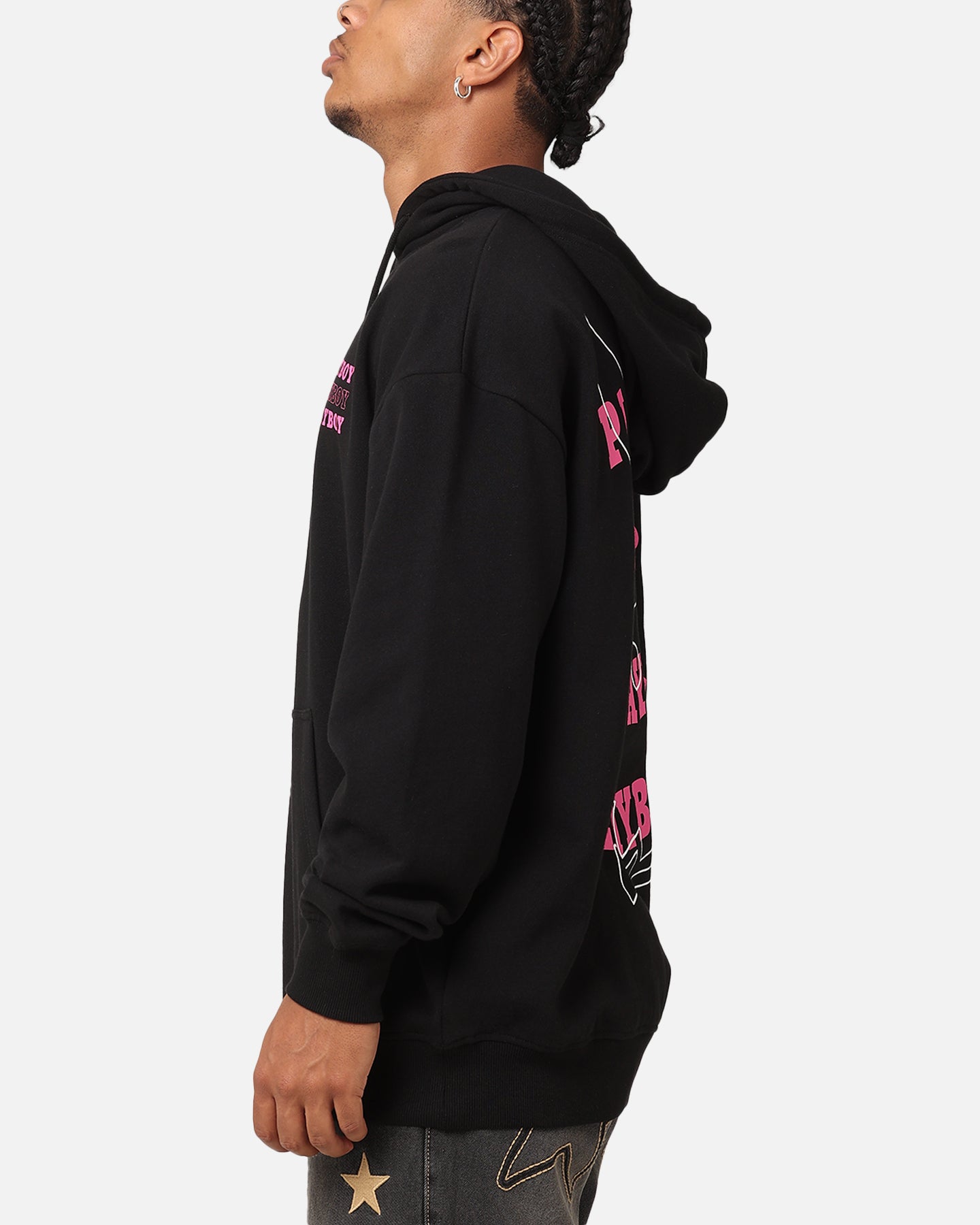 Playboy Wavy Stack Hoodie Black