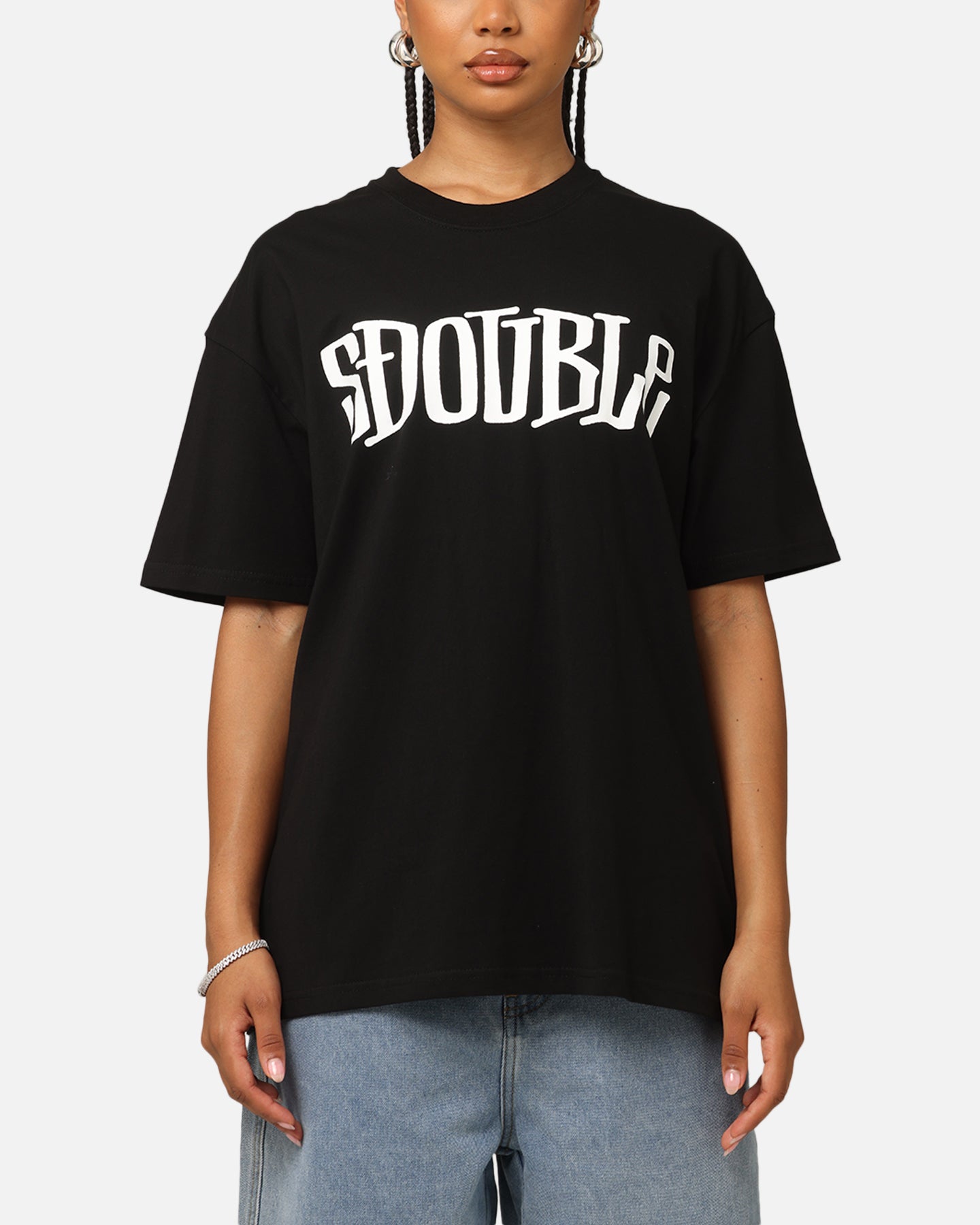 S Double Design By T-Shirt Black