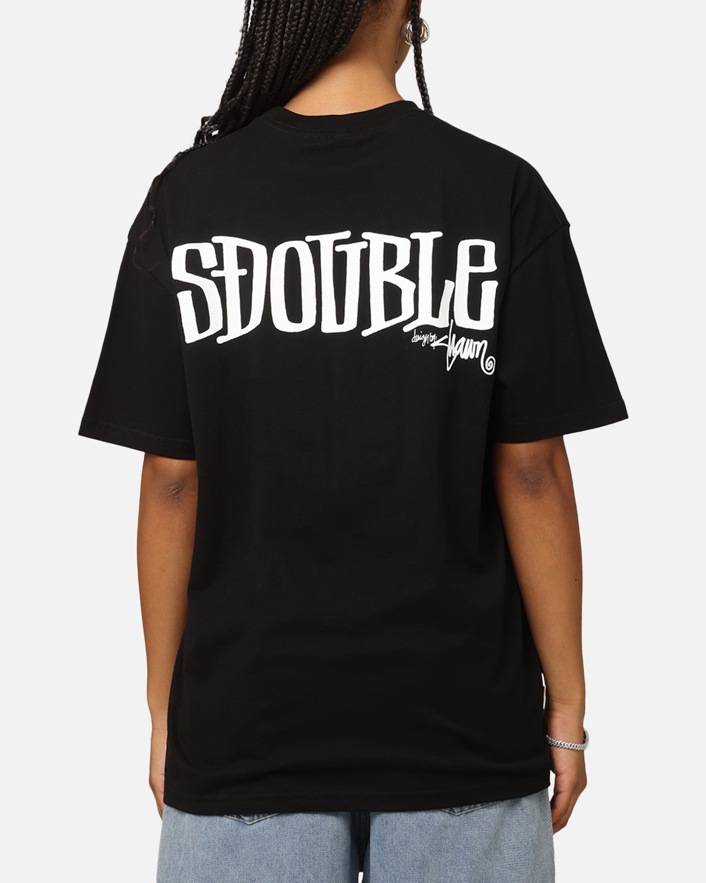 S Double Design By T-Shirt Black
