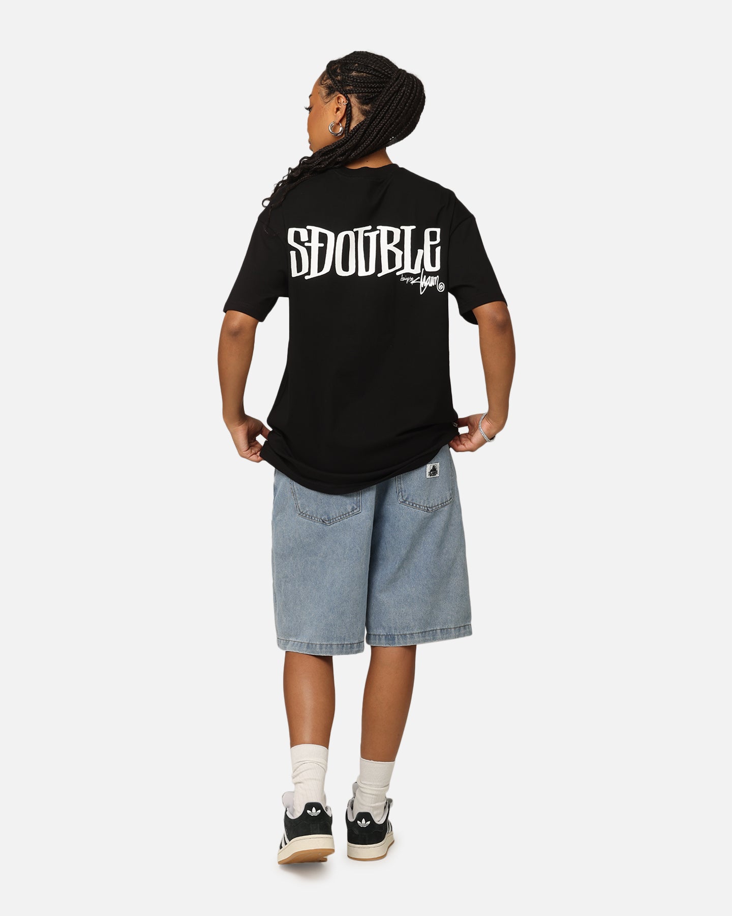 S Double Design By T-Shirt Black