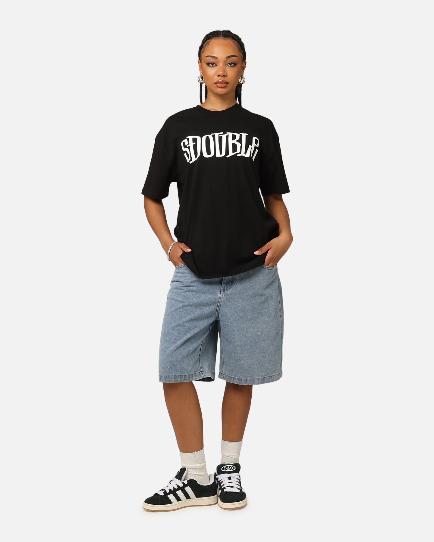 S Double Design By T-Shirt Black