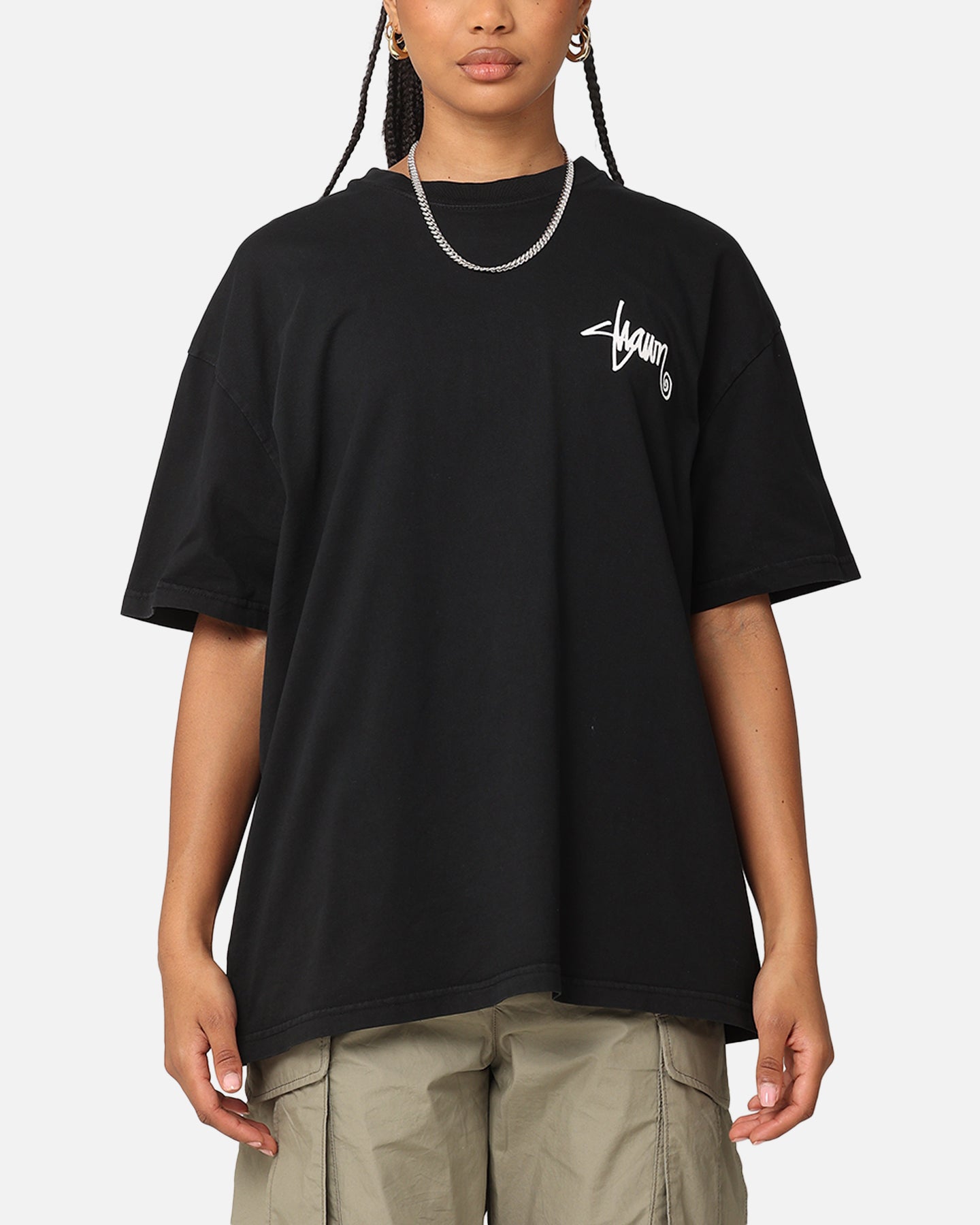S Double Roots Dot T-Shirt Washed Black