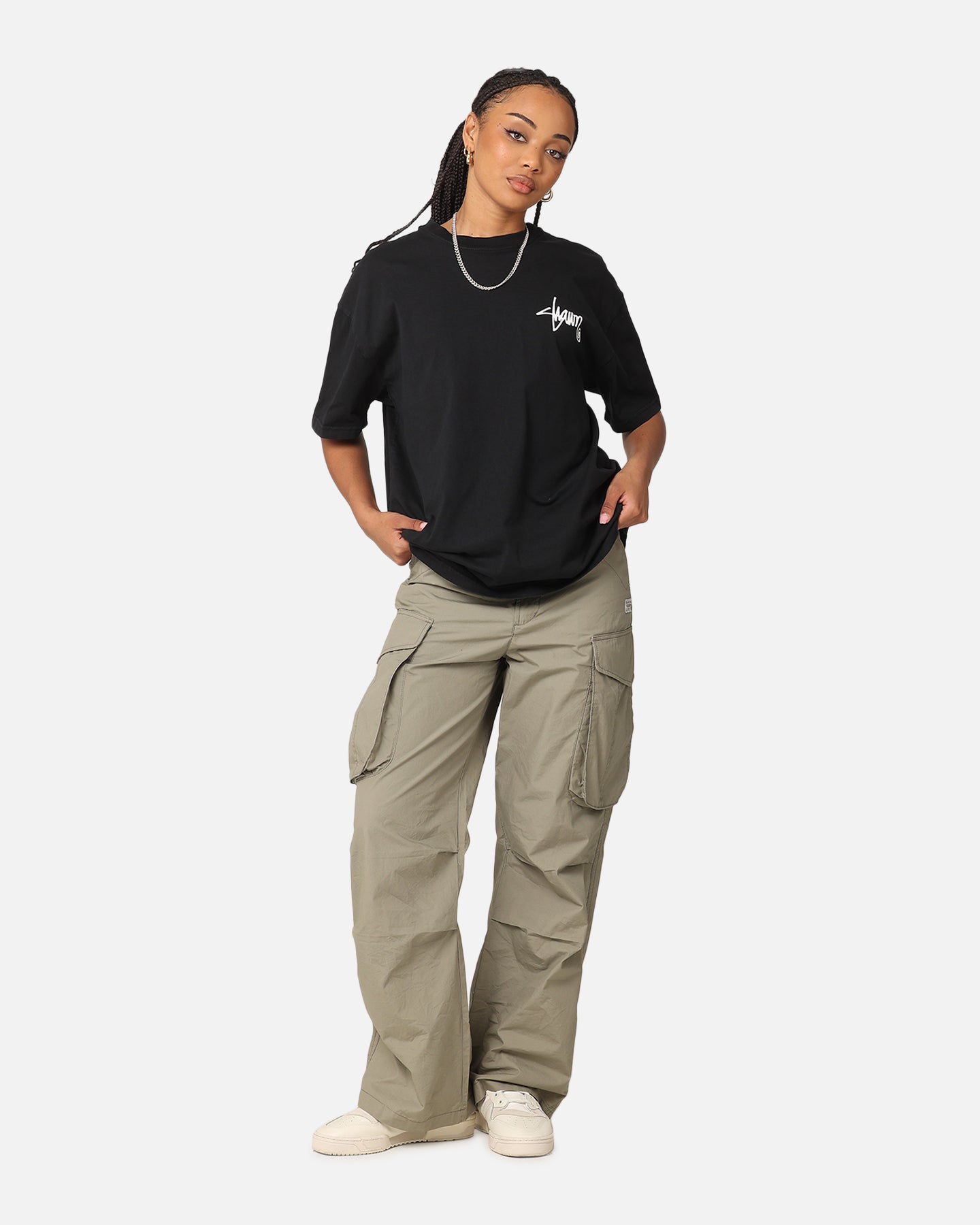 S Double Roots Dot T-Shirt Washed Black