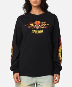 Goat Crew Marvel Spider-Man Y2K Spidey Long Sleeve T-Shirt Black