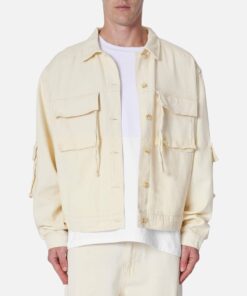 MNML Brushed Twill Cargo Jacket Khaki
