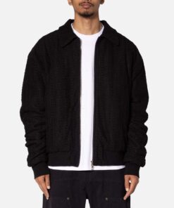 MNML Crochet Bomber Jacket Black