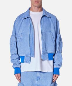 MNML Cropped Denim Jacket Blue