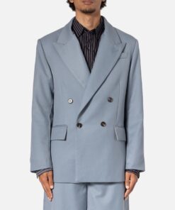 MNML Double Breasted Suit Jacket Teal