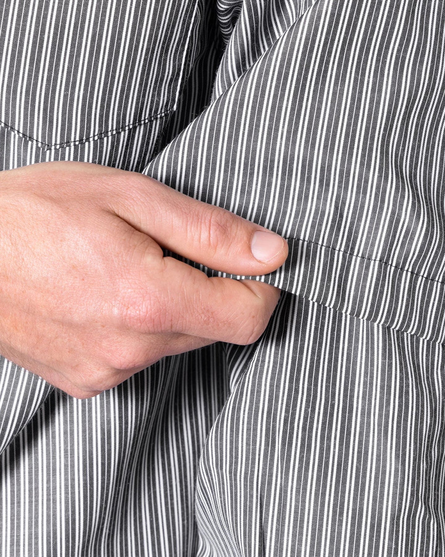 MNML Double Layer Pinstripe Shirt Black