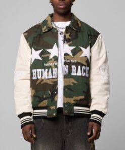 Loiter Star Child Varsity Jacket Woodland Camo