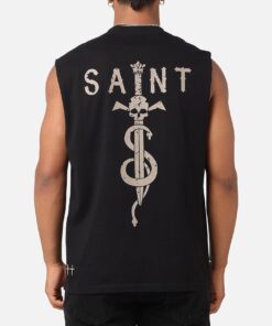 Saint Morta Daggers Oversized Muscle T-Shirt Black/Brown