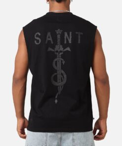 Saint Morta Daggers Oversized Muscle T-Shirt Black/Black