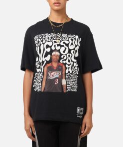 Mitchell & Ness Philadelphia 76ers Allen Iverson Player Abstract T-Shirt Faded Black