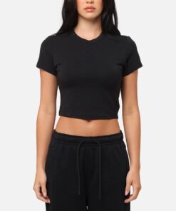 Nike Women's Sportswear Chill Knit Crop T-Shirt Black/Black