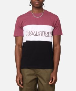 Carre Boost Panel T-Shirt Maroon/White/Black