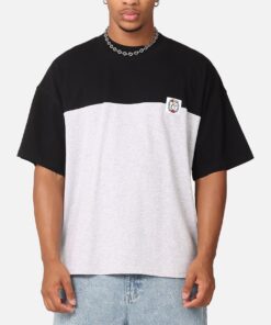 Carre Floral Oversized T-Shirt Black/Grey Marl