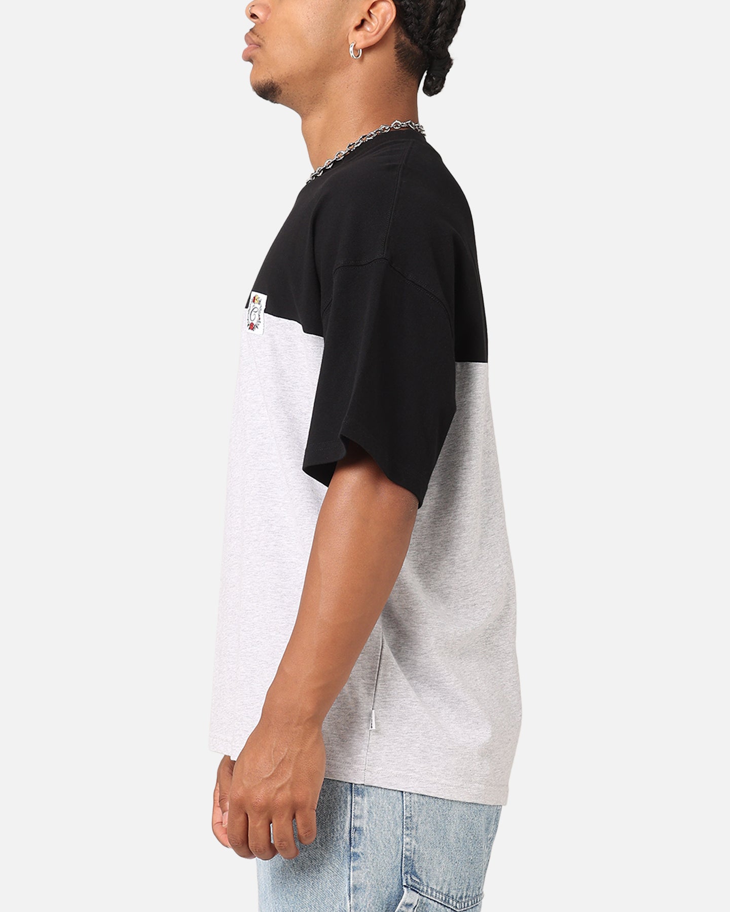 Carre Floral Oversized T-Shirt Black/Grey Marl
