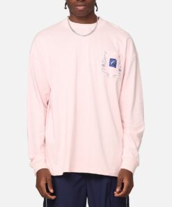Carre Floral Pocket Oversized Long Sleeve T-Shirt Pink