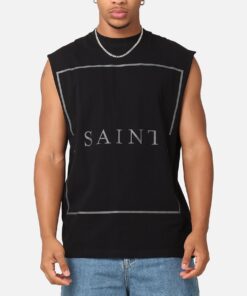 Saint Morta Division Oversized Muscle T-Shirt Black/Black