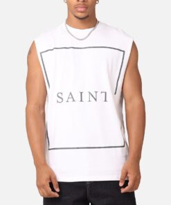 Saint Morta Division Oversized Muscle T-Shirt White/Black