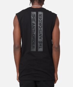 The Anti Order A Logo Merch Oversized Muscle T-Shirt Black/Black