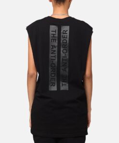 The Anti Order A Logo Merch Oversized Muscle T-Shirt Black/Black