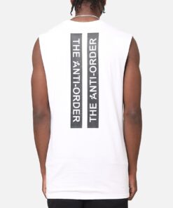 The Anti Order A Logo Merch Oversized Muscle T-Shirt White/Black