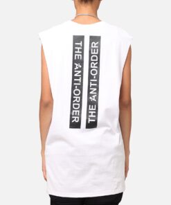 The Anti Order A Logo Merch Oversized Muscle T-Shirt White/Black
