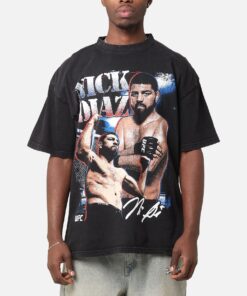 UFC By Culture Kings Nick Diaz Vintage T-Shirt Black Acidwash