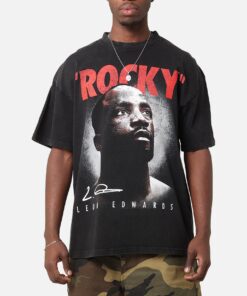 UFC By Culture Kings Leon 'Rocky' Edwards Vintage T-Shirt Black Acidwash