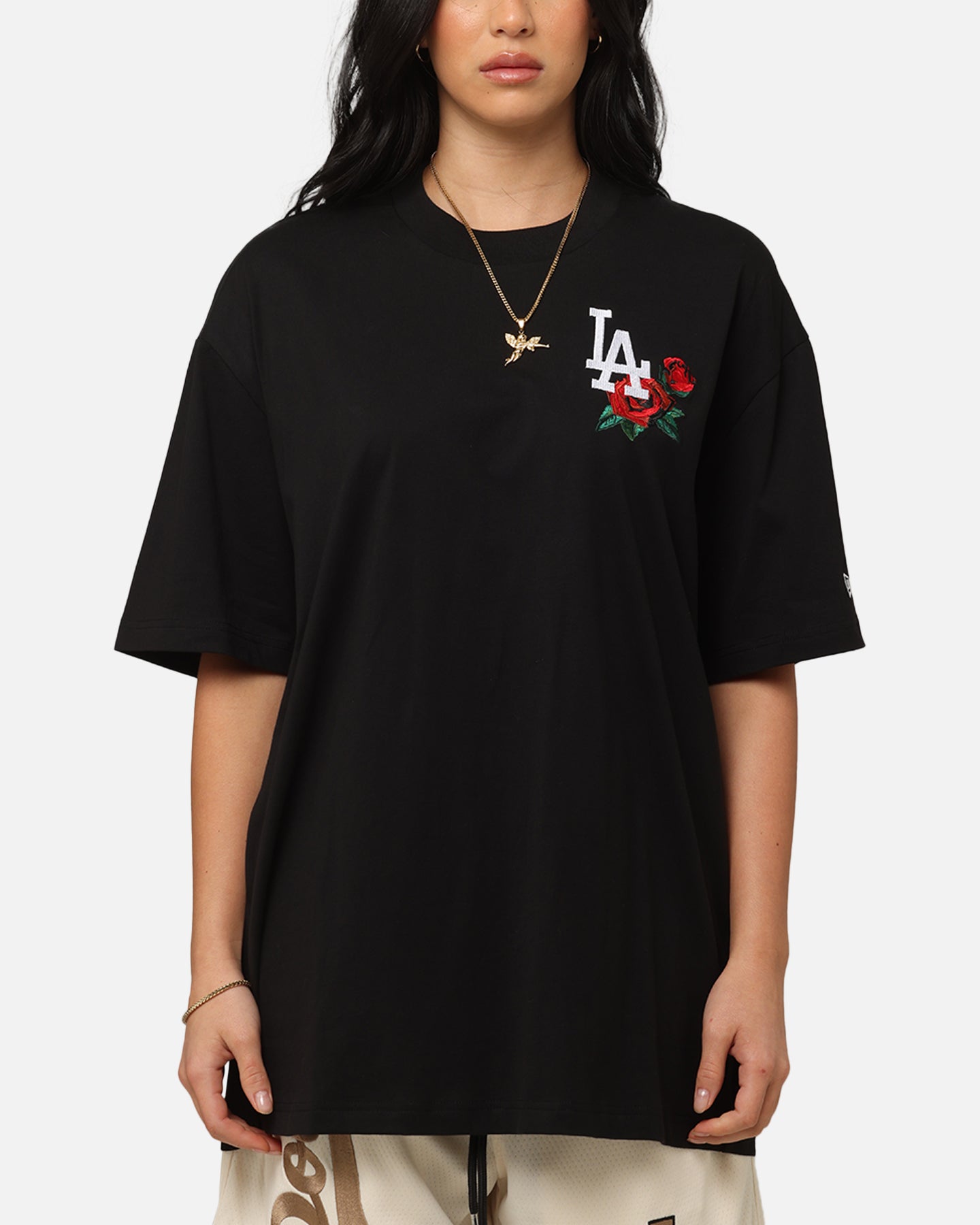 New Era Los Angeles Dodgers Rose Oversized T-Shirt Black