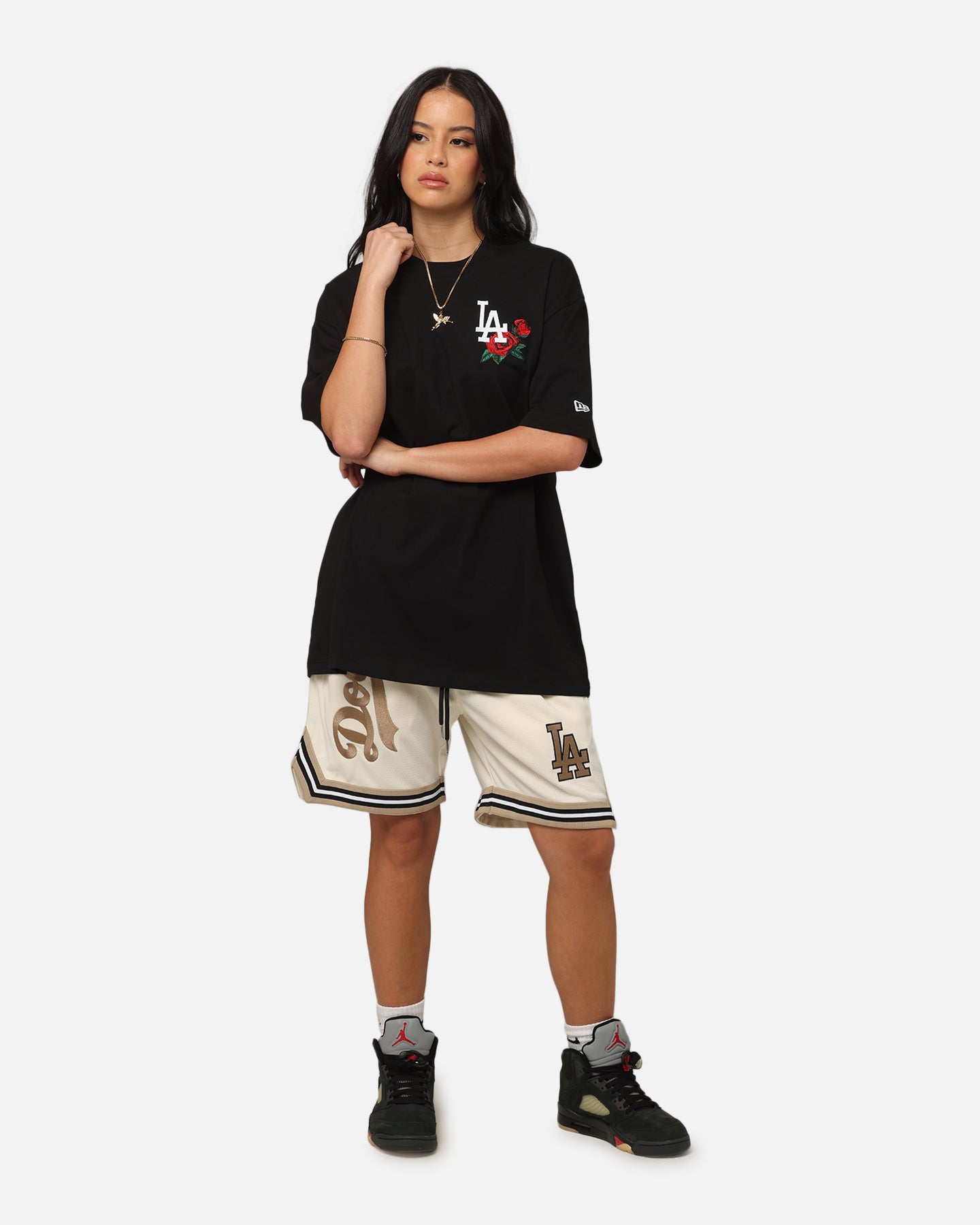 New Era Los Angeles Dodgers Rose Oversized T-Shirt Black