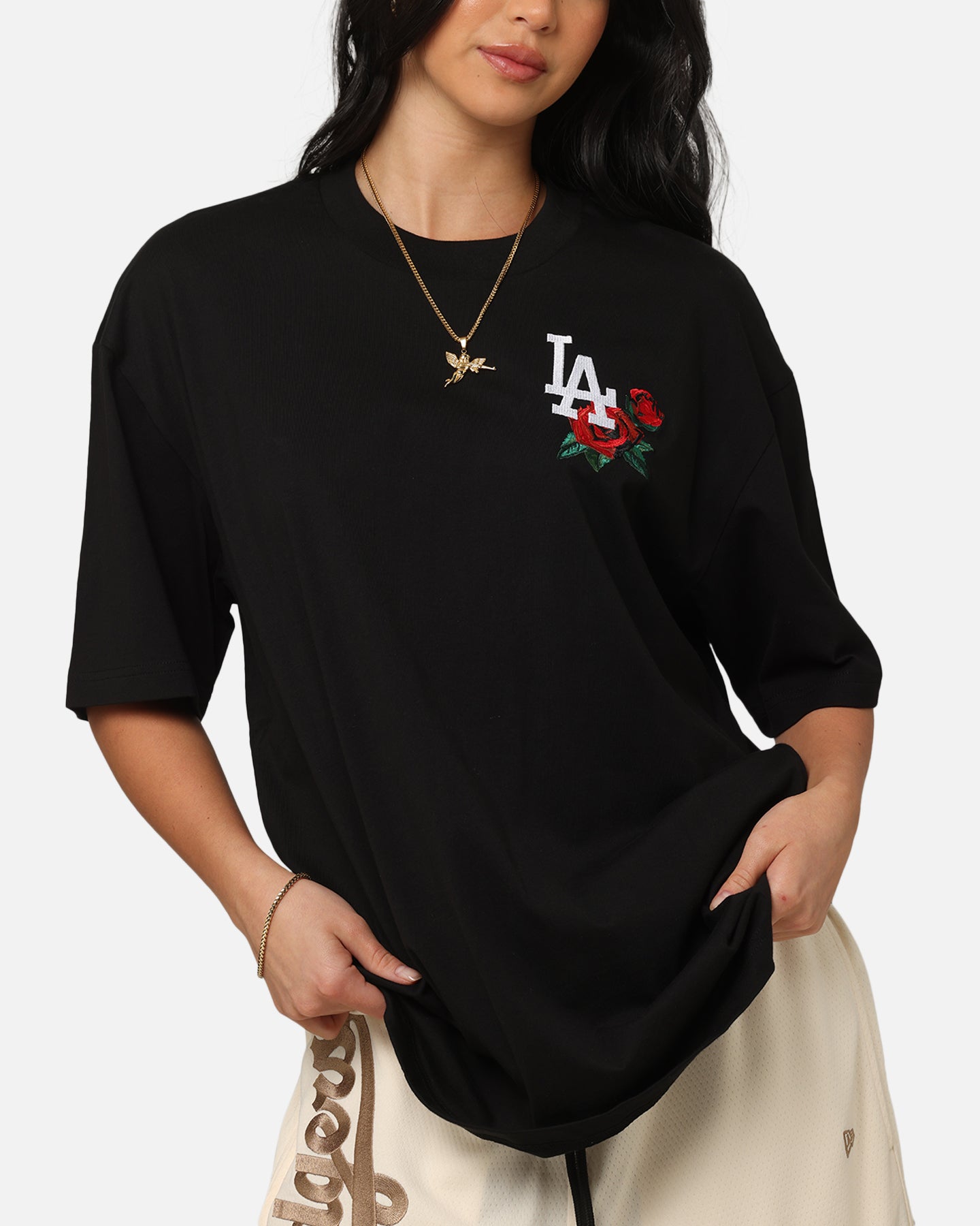 New Era Los Angeles Dodgers Rose Oversized T-Shirt Black