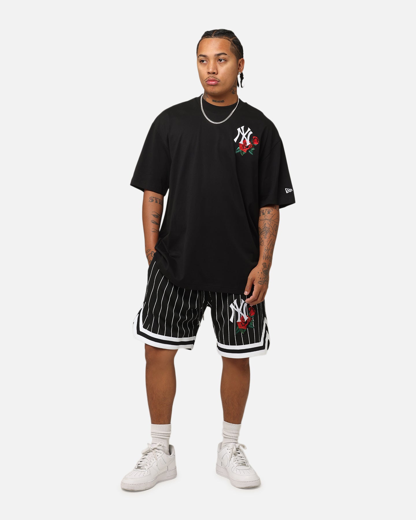 New Era New York Yankees Rose Oversized T-Shirt Black