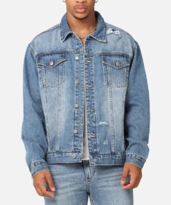 Saint Morta Denim Trucker Jacket Mid Blue Denim