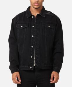 Saint Morta Denim Trucker Jacket Washed Black