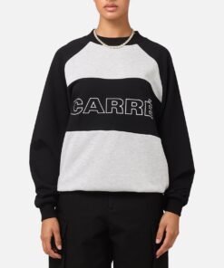 Carre Panel Raglan Crewneck Black/Grey Marle